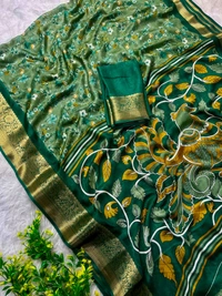 W62231 Premium Heavy Mass Mellow Office Wear saree - Green
