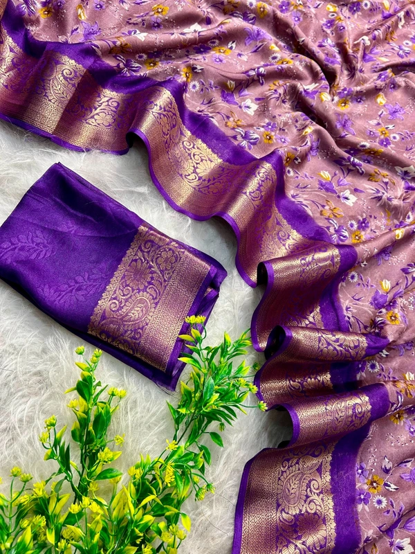 W62231 Premium Heavy Mass Mellow Office Wear saree - Purple