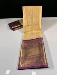 B06315 Semi kanjivaram Soft Silk Saree - Gold