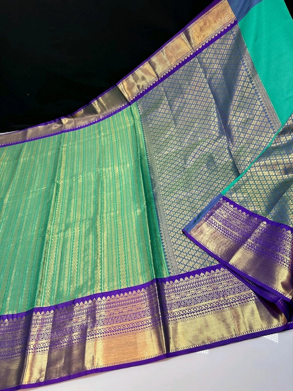 B06317 Semi Kanjivaram Soft Silk Saree - Purple