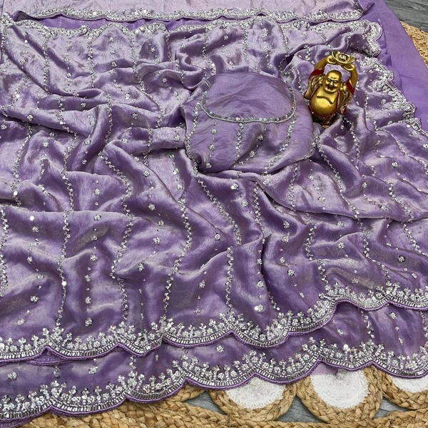 Bollywood trending Heavy Hand work space silk saree ✨