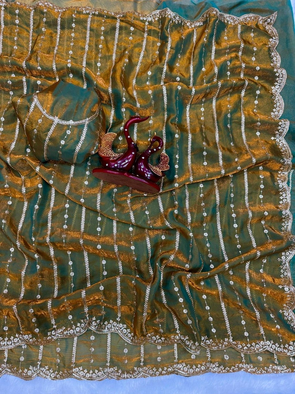 W06101 Embroidery And Sequence Work Trending space silk saree ❣️
- Tom Green