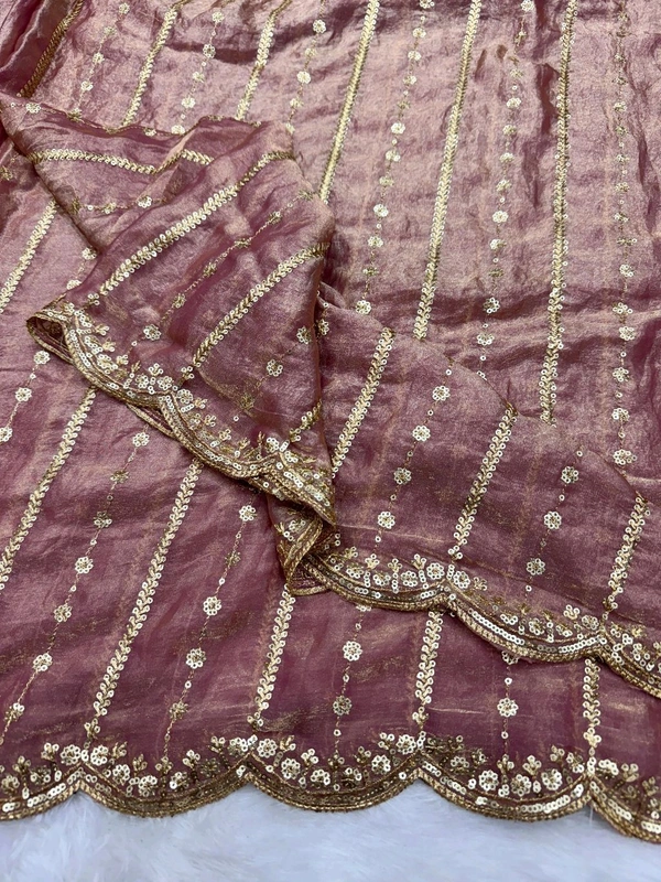 W06101 Embroidery And Sequence Work Trending space silk saree ❣️
- Pink