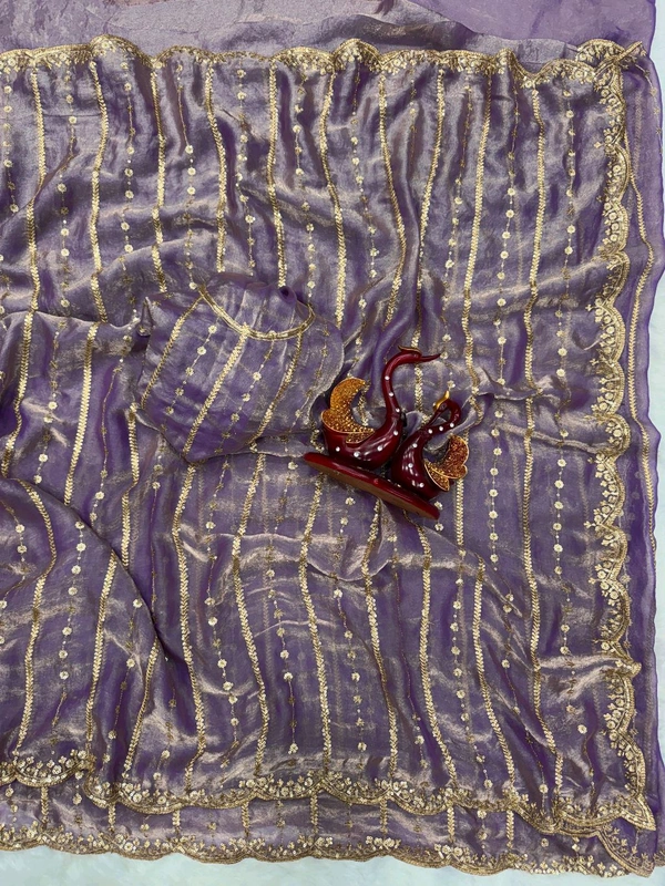 W06101 Embroidery And Sequence Work Trending space silk saree ❣️
- Levender