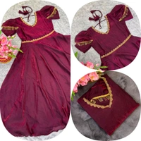 W06110 Premium dual shaded space silk Gown with Attractive hanging Sleeve - Megenda, XXL-44