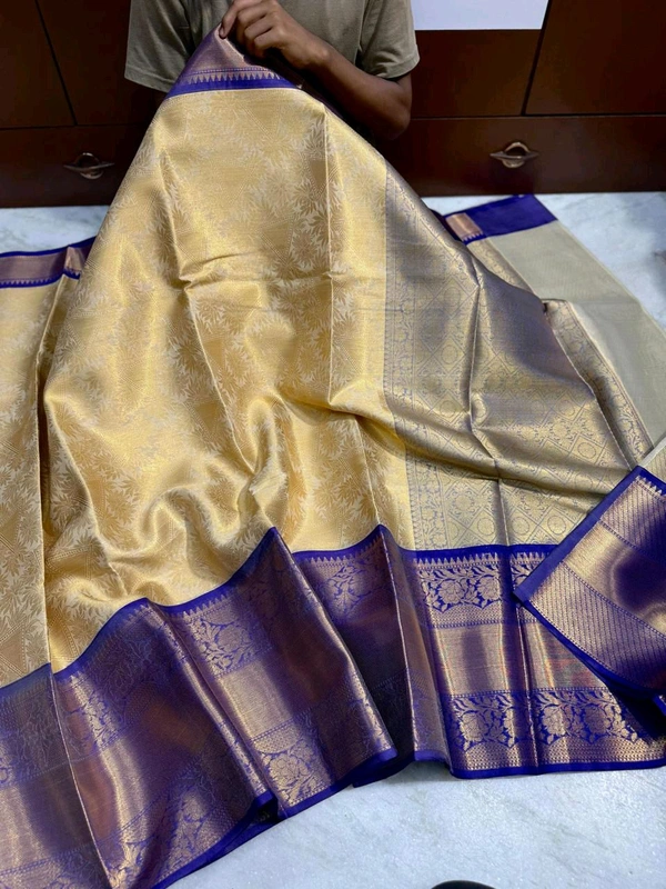 B10106 Soft Katan Silk With Kanjivaram border