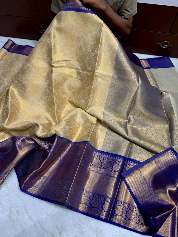 B10106 Soft Katan Silk With Kanjivaram border