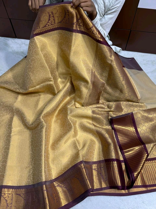 B10105 Soft Katan Silk With Kanjivaram border
