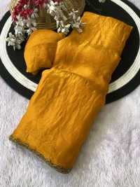 W29001 special simmri Golden lovers limited edition saree fendy chiffon two tone saree - Web Orange