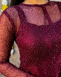 W94003 Galaxy 2 piece
Launch a shining inner with a beautifully beaded outer coat - L - 40, Wine