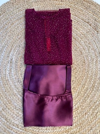 W94003 Galaxy 2 piece
Launch a shining inner with a beautifully beaded outer coat - XL - 42, Wine