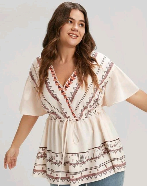 Women Rayon Printed Top - L