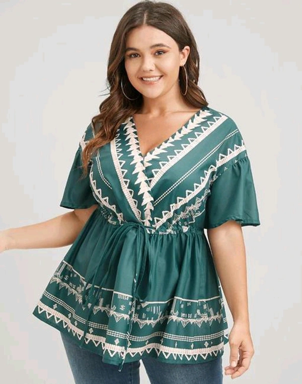 Women Rayon Printed Top - L