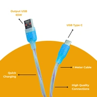 DLXX 65W Fast Charging 1m Silicone & Colorful Type-C Data Cable for Smartphones, Tablets & Other Type-C Devices, High-Speed Charging, DC-2999
