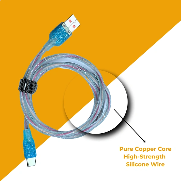 DLXX 65W Fast Charging 1m Silicone & Colorful Type-C Data Cable for Smartphones, Tablets & Other Type-C Devices, High-Speed Charging, DC-2999