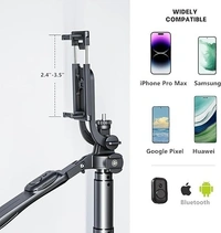 R16 Extendable Selfie Stick with Tripod Stand | 6-Section Stable Base for Vlogging, Photoshoots & Virtual Meetings