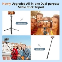 R16 Extendable Selfie Stick with Tripod Stand | 6-Section Stable Base for Vlogging, Photoshoots & Virtual Meetings