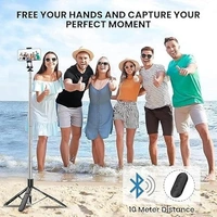 R16 Extendable Selfie Stick with Tripod Stand | 6-Section Stable Base for Vlogging, Photoshoots & Virtual Meetings