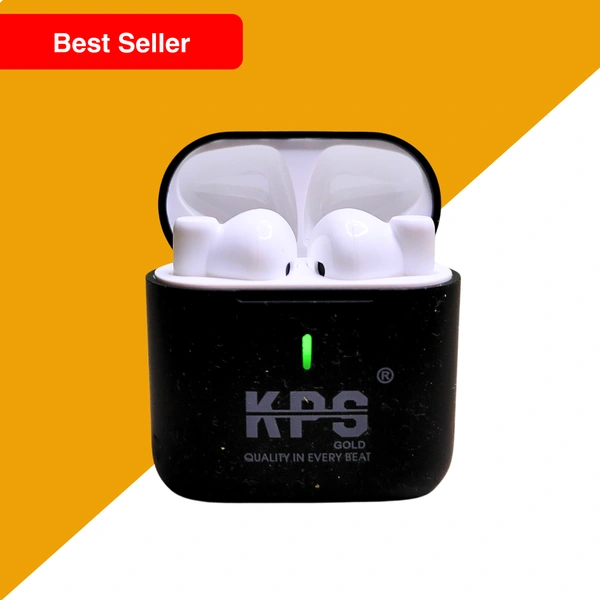 KPS True Wireless Earbuds K-42, Bluetooth 5.0, 22H Music Time, 19H Talk Time, 80H Standby Time, Hi-Res Audio, SweatPro Technology, Long-Lasting Battery, Hands-Free Calls, Comfortable Fit, Compact Charging Case, White