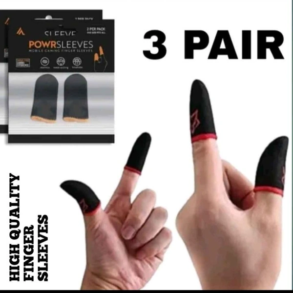3 Pair Mobile Gaming Finger Sleeves | Anti-Sweat, Anti-Slip Touch Control Finger Covers for PUBG, BGMI, COD & Free Fire