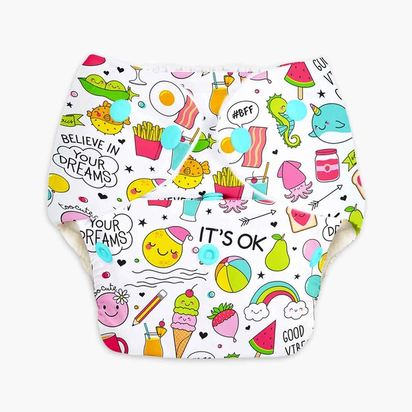 Leak-Proof Reusable Premium Cloth Diaper - Its Ok (Incl. Ultra-soft 5 layer insert)