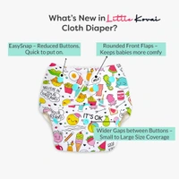Little Kovai Leak-Proof Reusable Premium Cloth Diaper - Its Ok (Incl. Ultra-soft 5 layer insert) - Free Size (3M - 2Y)
