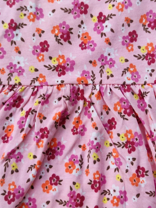 Max Girls Floral Printed Frocks - Pink - 6 - 12 M