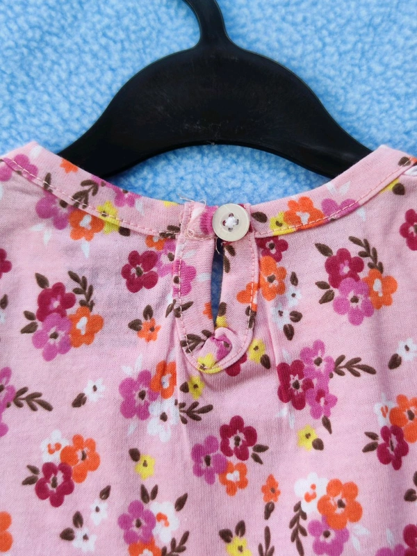 Max Girls Floral Printed Frocks - Pink - 6 - 12 M