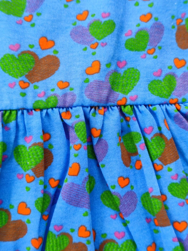 Max Girls Floral Printed Frocks - Blue Heart - 18 - 24 M