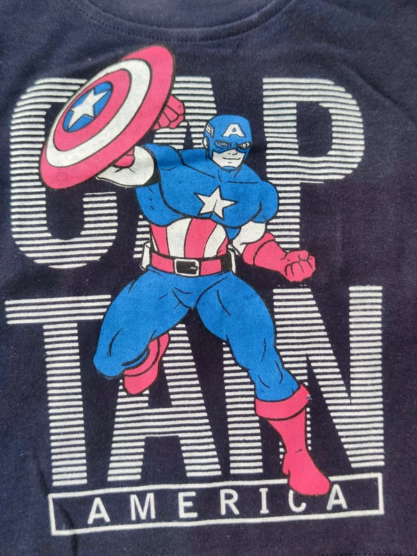 Disney Classics Premium Boy's Cotton Half Sleeves T-Shirt and Shorts Set - Dark Blue Captain - 6 Months