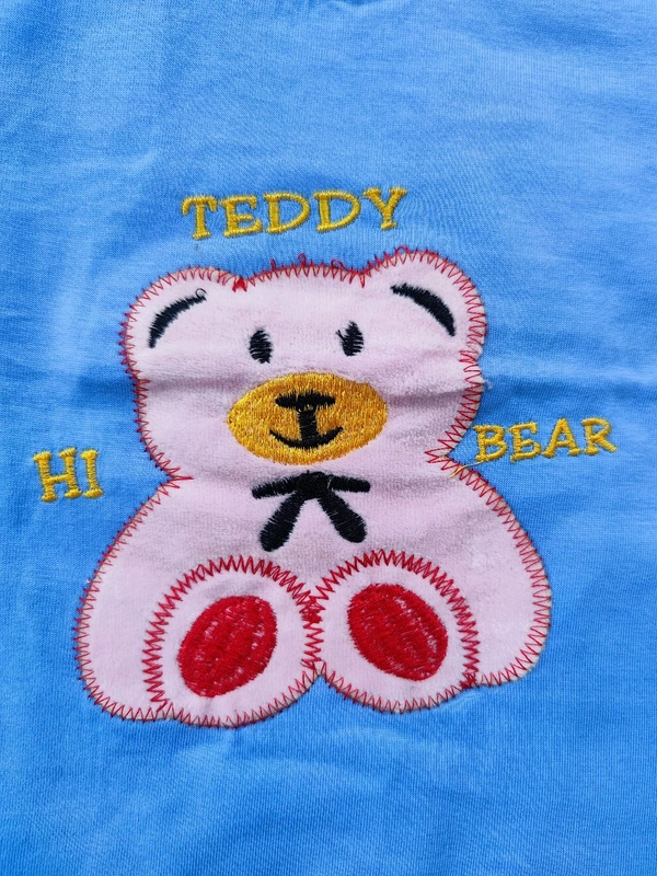 Marvel Hosiery Cotton Teddy Bear Design Tshirt for Boys & Girls - Blue - 3Y