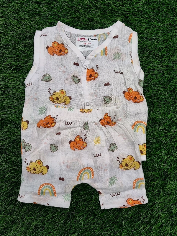 Bamboo Muslin Jabla and Shorts for Babies and Toddlers - Bear