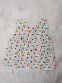 Little Kovai Yaal 100% Organic Cotton Woven Frocks for Babies - Front Open(Combo Pack of 2, Multi-color) - 0 - 6 Months