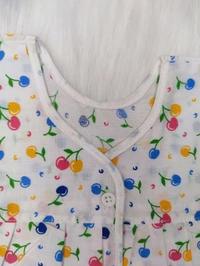 Little Kovai Yaal 100% Organic Cotton Woven Frocks for Babies - Front Open(Combo Pack of 2, Multi-color) - 0 - 6 Months