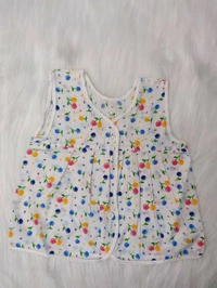 Little Kovai Yaal 100% Organic Cotton Woven Frocks for Babies - Front Open(Combo Pack of 2, Multi-color) - 0 - 6 Months