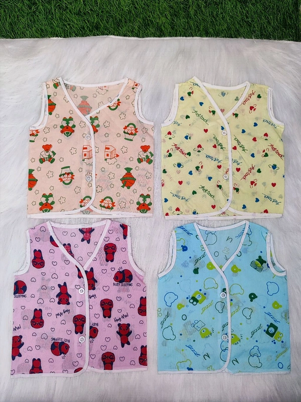 Yaal 100% Organic Cotton Woven Jablas for Babies - Front Open  (Combo Pack of 2, Multi-color)