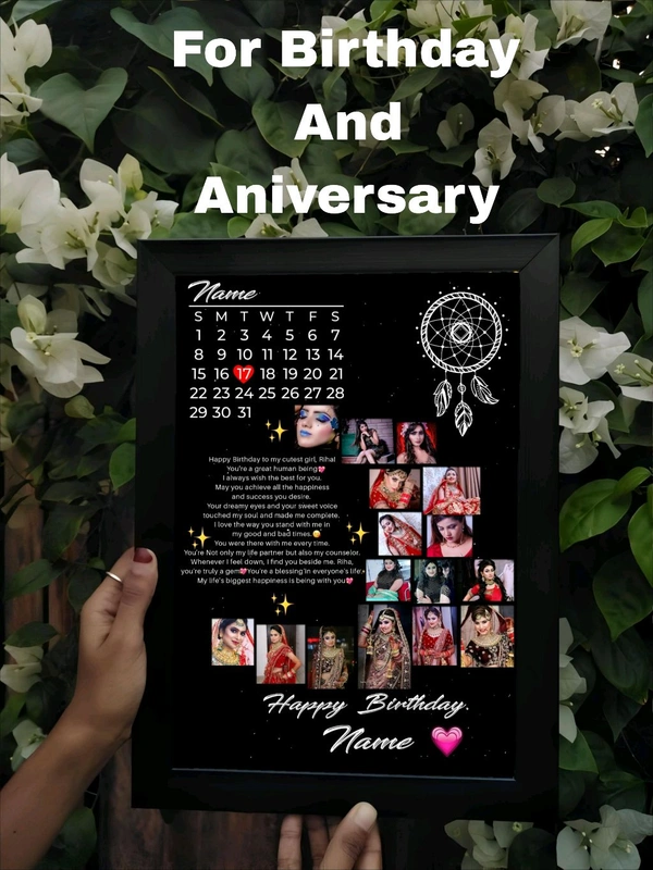 GiftHeart- A Perfect Black Personalised Photo Frame For Birthday And Anniversary