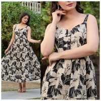 Cotton sleeveless Ruffle Maxi Dress