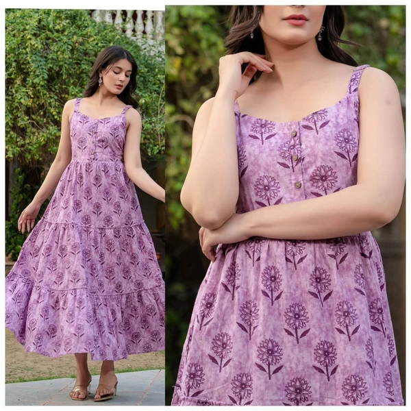 Cotton sleeveless Ruffle Maxi Dress