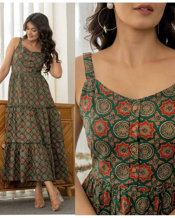 Cotton sleeveless Ruffle Maxi Dress