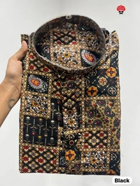 Men's Foil Printed Kurta for Rich Look - 4 Sizes, 5 Colors - Blue