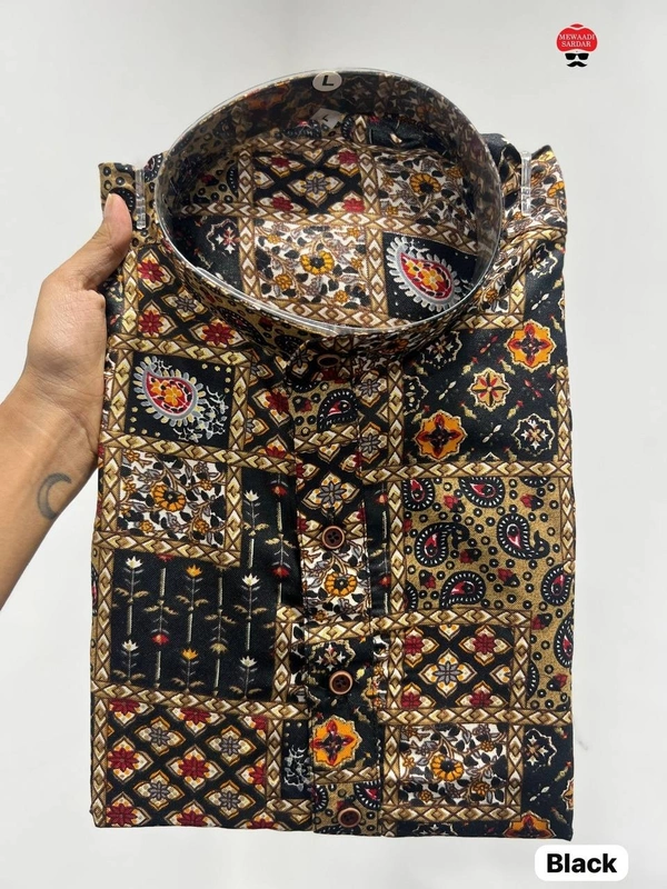 Men's Foil Printed Kurta for Rich Look - 4 Sizes, 5 Colors - Blue