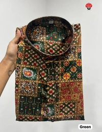 Men's Foil Printed Kurta for Rich Look - 4 Sizes, 5 Colors - Blue