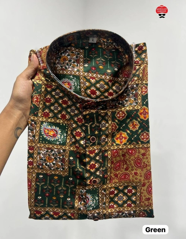 Men's Foil Printed Kurta for Rich Look - 4 Sizes, 5 Colors - Blue