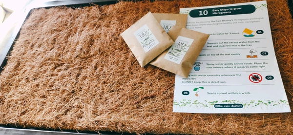 Microgreens grow kit with coco fiber mat