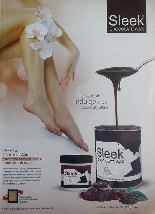 SLEEK Sleek Chocolate Wax 600x2 gm, Waxing Strips (70 Pcs,110 GSM) and 1 Waxing Knife Wax (1200 g, Set of 4)