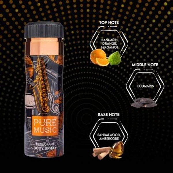 OSCAR Pure Music + Classic Noir Deo 200 ml (2 Pc) Deodorant Spray - For Men & Women (200 ml, Pack of 2)