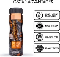 OSCAR Pure Music + Classic Noir Deo 200 ml (2 Pc) Deodorant Spray - For Men & Women (200 ml, Pack of 2)