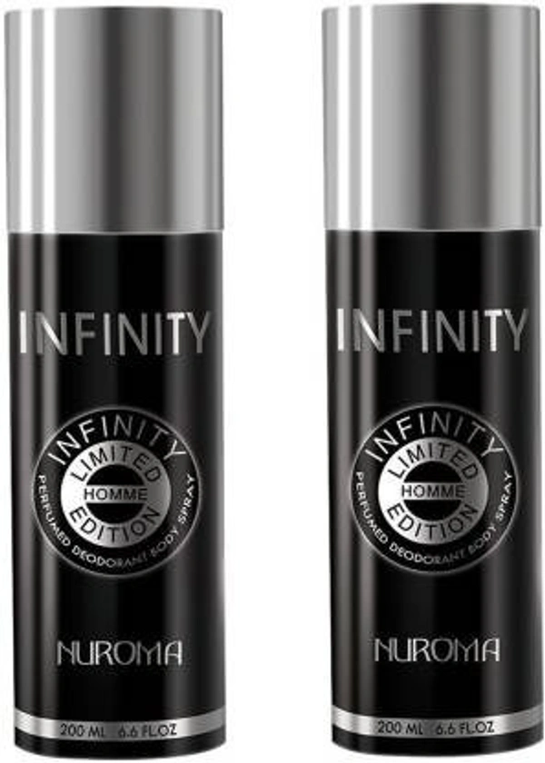 NUROMA INFINTIY POUR HOMME Deodorant Spray - For Men & Women (200 ml, Pack of 2)