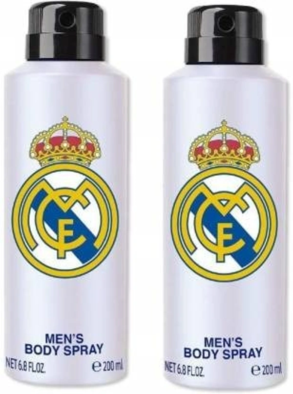 Real Madrid PACK OF 2 PCS ORIGINAL WHITE DEODORANT SPRAY FOR MEN OSSUM HIGH QUALITY, WITHOUT GAS, ACTIVENESS AND LONG LASTING, IMPORTED BRAND Body Spray - For Men (400 ml, Pack of 2)